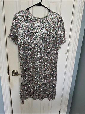 She + Sky Sequin Mini Dress Multicolor Size Large